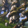 Forest // Forest (AZNR-020) - Zendikar Rising Art Series (Borderless)