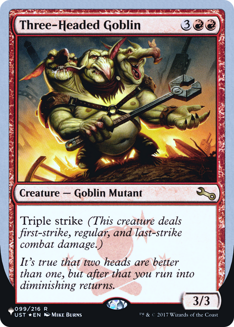 Three-Headed Goblin (LIST-099/216) - The List (Unfinity Foil Edition) Foil