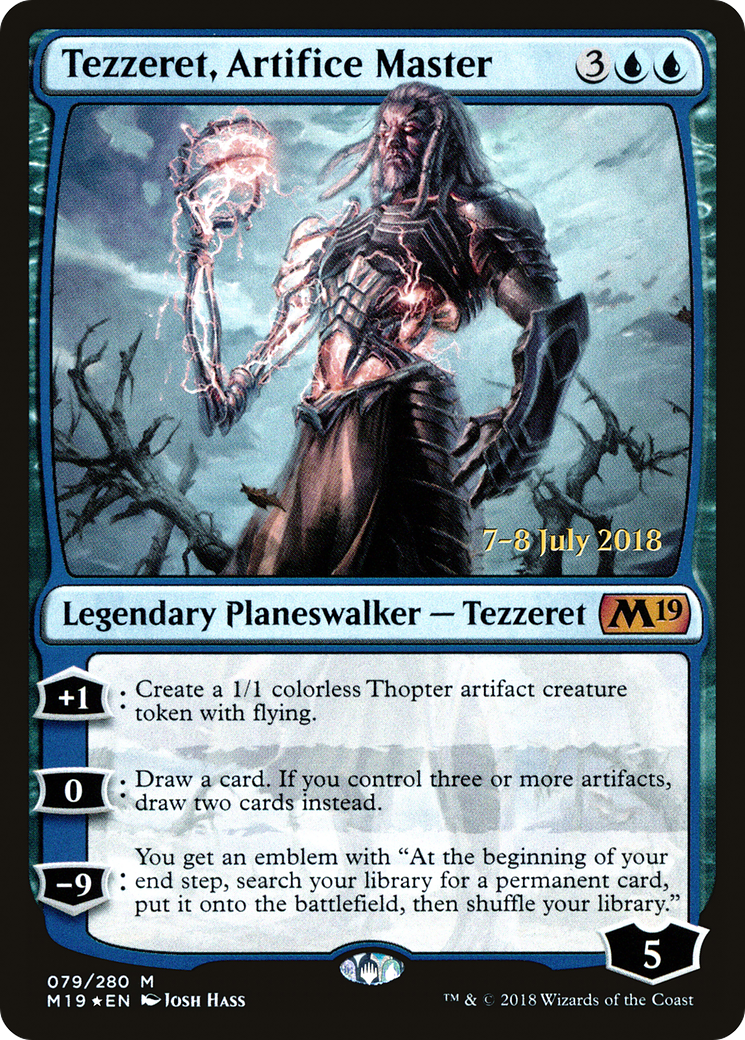 Tezzeret, Artifice Master (PRE-079) - Core Set 2019 Promos Foil