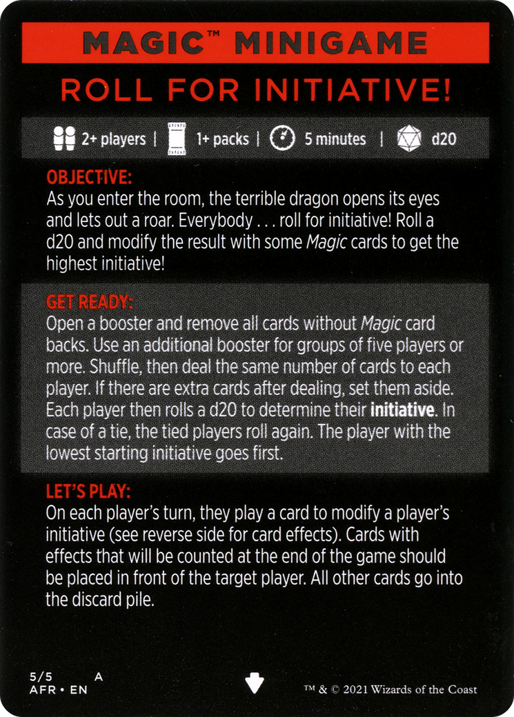 Roll for Initiative // Roll for Initiative (cont'd) (MAFR-005) - Adventures in the Forgotten Realms Minigames Foil