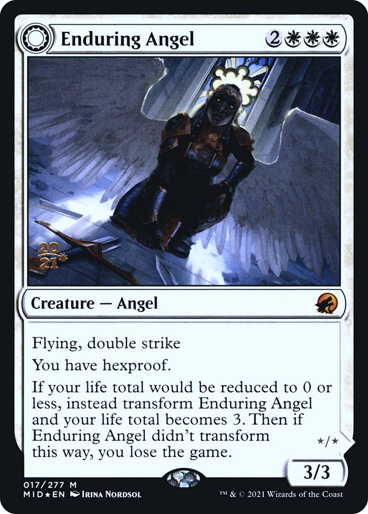 Enduring Angel (PRE-017) - Innistrad: Midnight Hunt Promos: (Double Faced Transform) Foil