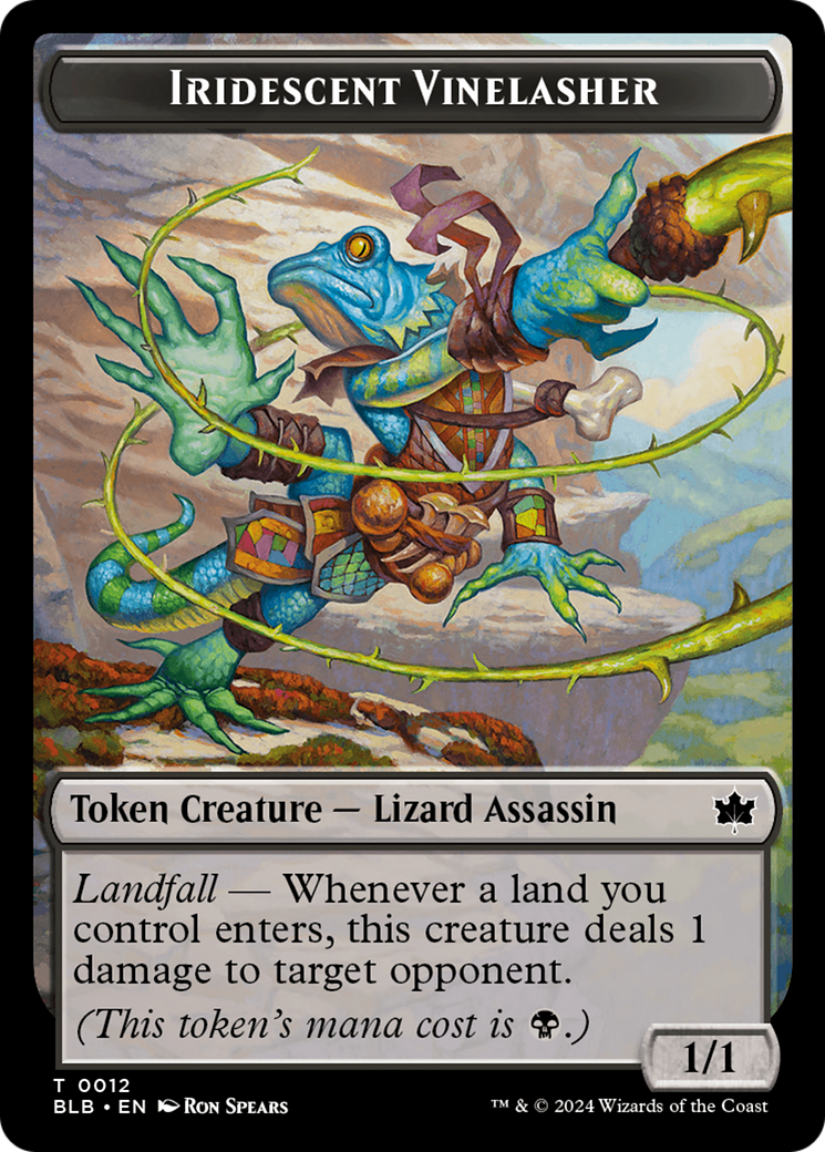 Iridescent Vinelasher Token (BLB-012) - Bloomburrow Tokens