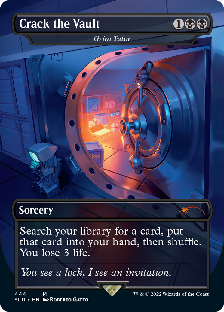 Crack the Vault - Grim Tutor (SLD-444) - Secret Lair Drop / Crack the Vault (Borderless) Foil