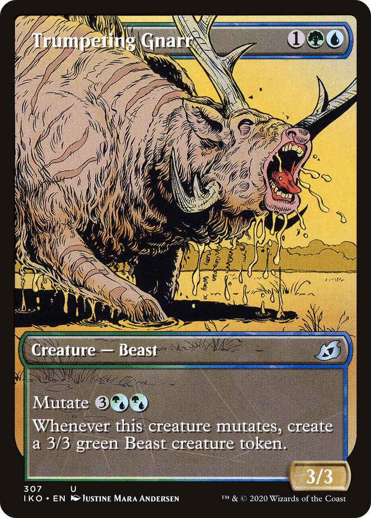 Trumpeting Gnarr (Showcase) (IKO-307) - Ikoria: Lair of Behemoths: (Showcase) Foil