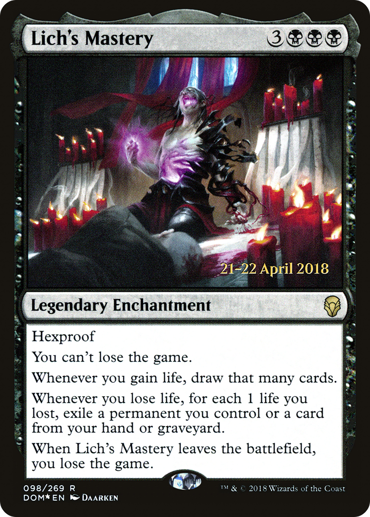 Lich's Mastery (PRE-098) - Dominaria Promos Foil