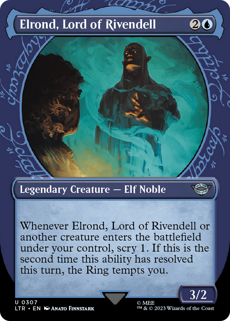 Elrond, Lord of Rivendell (Showcase) (LTR-307) - The Lord of the Rings: Tales of Middle-earth: (Showcase) (Borderless) Foil