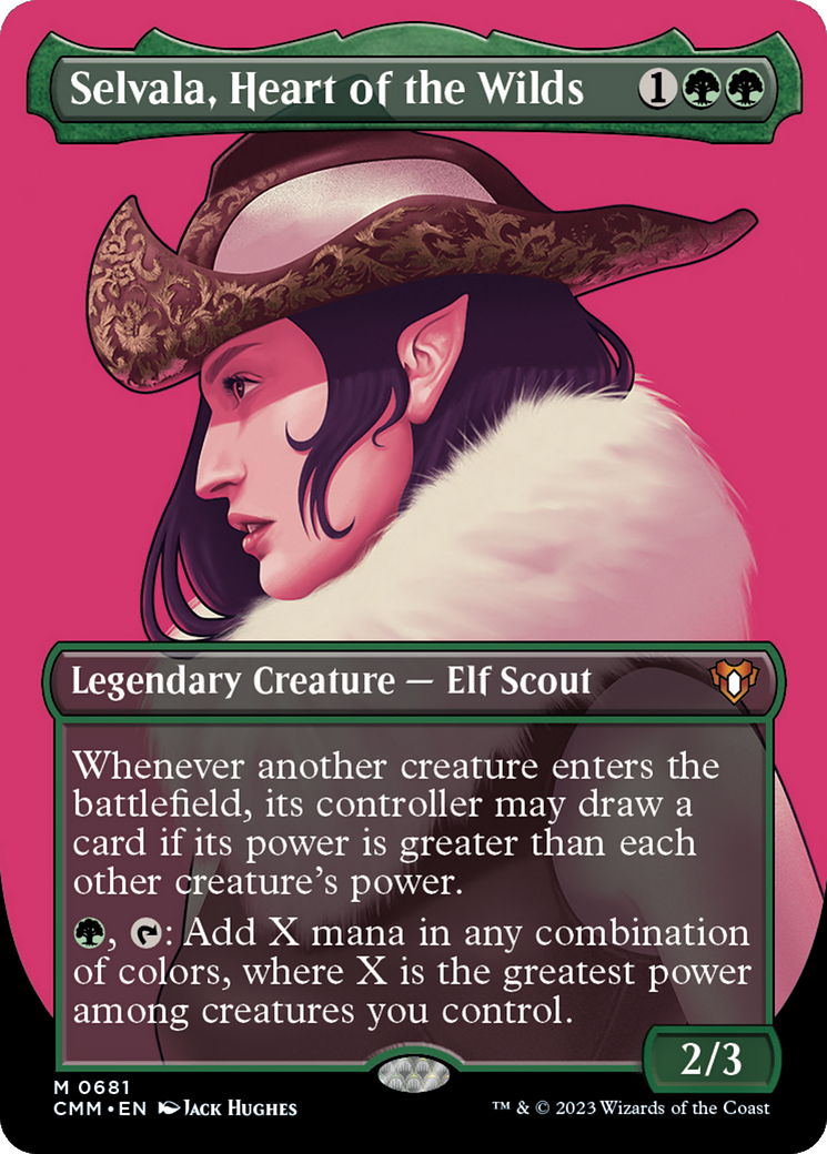 Selvala, Heart of the Wilds (Borderless) (CMM-681) - Commander Masters (Borderless) Foil