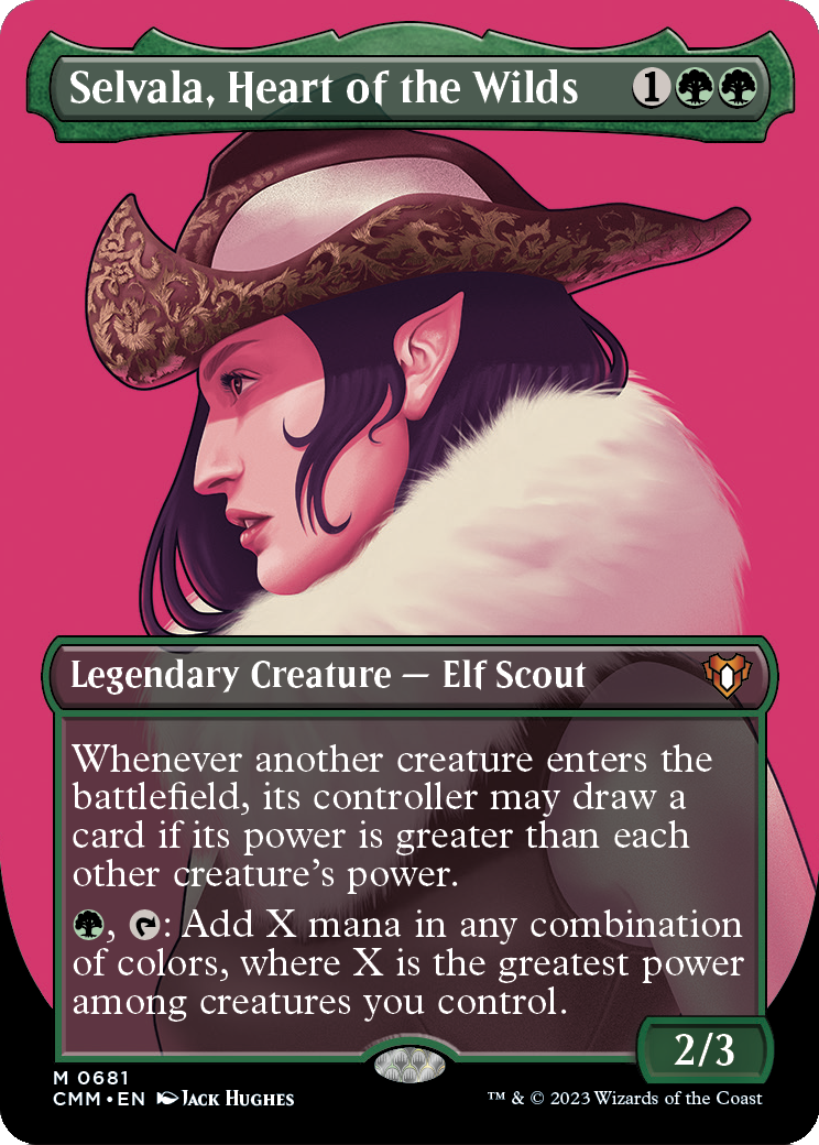 Selvala, Heart of the Wilds (Borderless) (CMM-681) - Commander Masters (Borderless) Foil