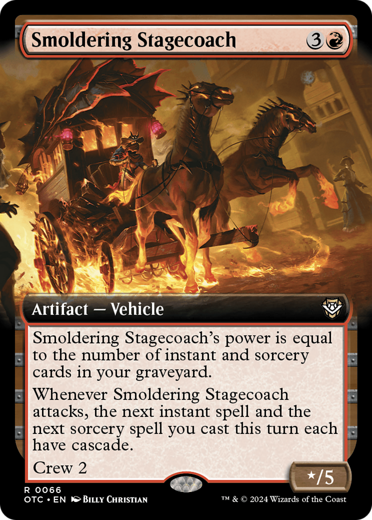 Smoldering Stagecoach (Extended Art) (OTC-066) - Outlaws of Thunder Junction Commander: (Extended Art)