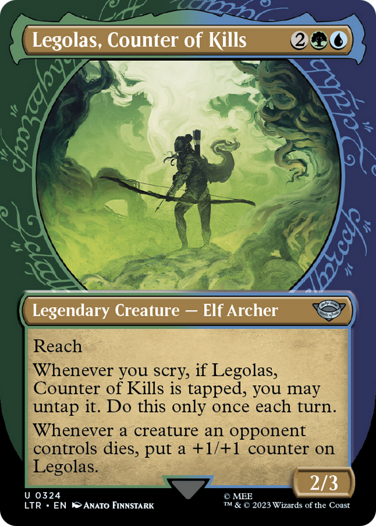 Legolas, Counter of Kills (Showcase) (LTR-324) - The Lord of the Rings: Tales of Middle-earth: (Showcase) (Borderless) Foil