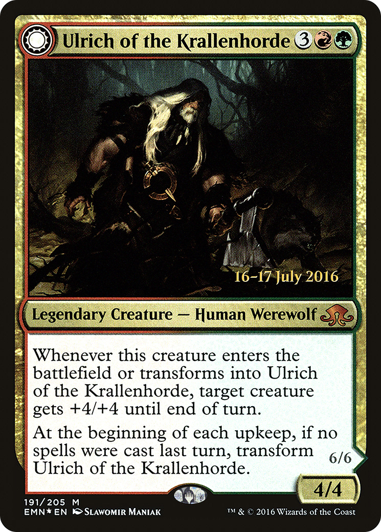 Ulrich of the Krallenhorde (PRE-191) - Eldritch Moon Promos: (Double Faced Transform) Foil