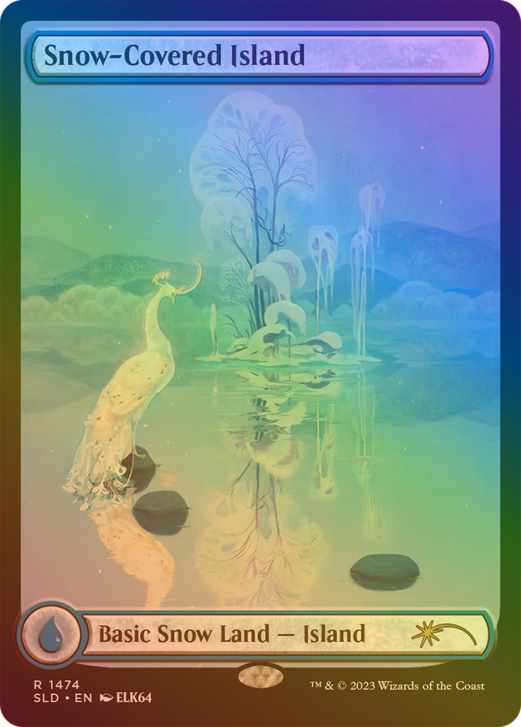 Snow-Covered Island (1474) (Rainbow Foil) (SLD-1474) - Secret Lair Drop: (Full Art) Foil