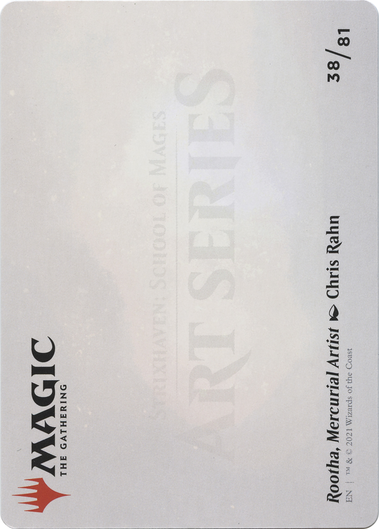 Rootha, Mercurial Artist // Rootha, Mercurial Artist (ASTX-038) - Strixhaven Art Series (Borderless) Foil