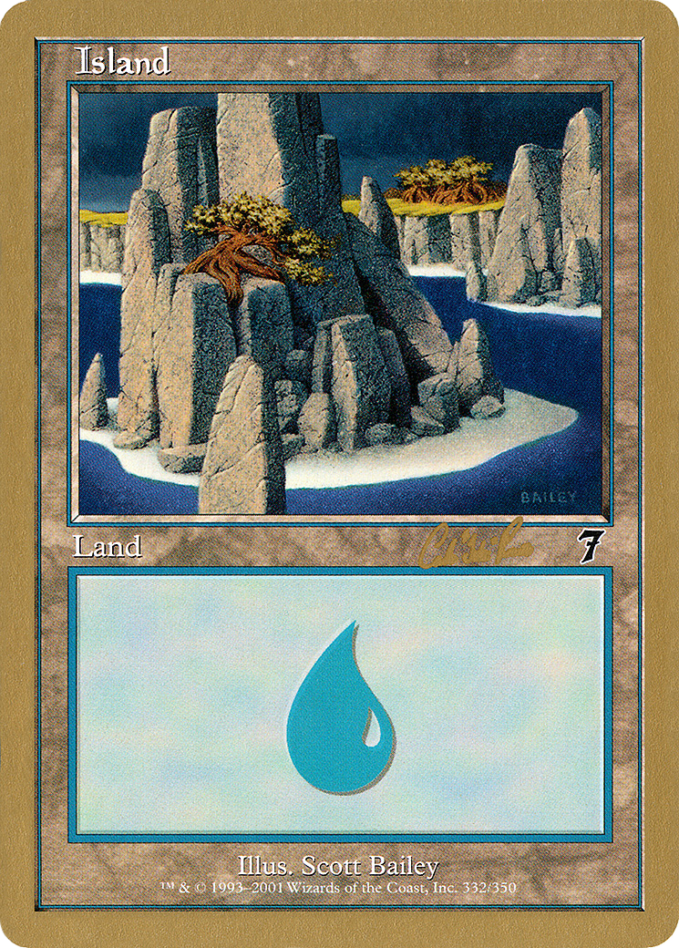Island (332) - 2002 Carlos Romao (7ED) (WCD-) - World Championship Decks 2002