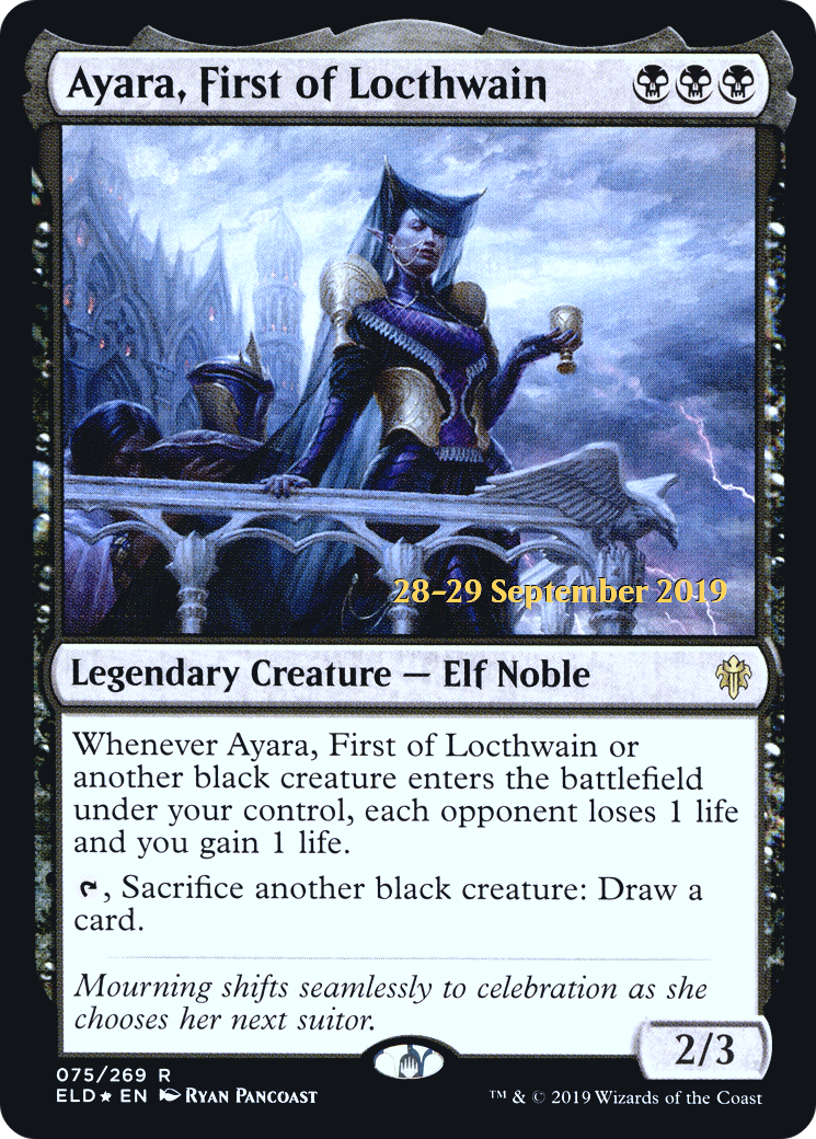 Ayara, First of Locthwain (PRE-075) - Throne of Eldraine Promos Foil