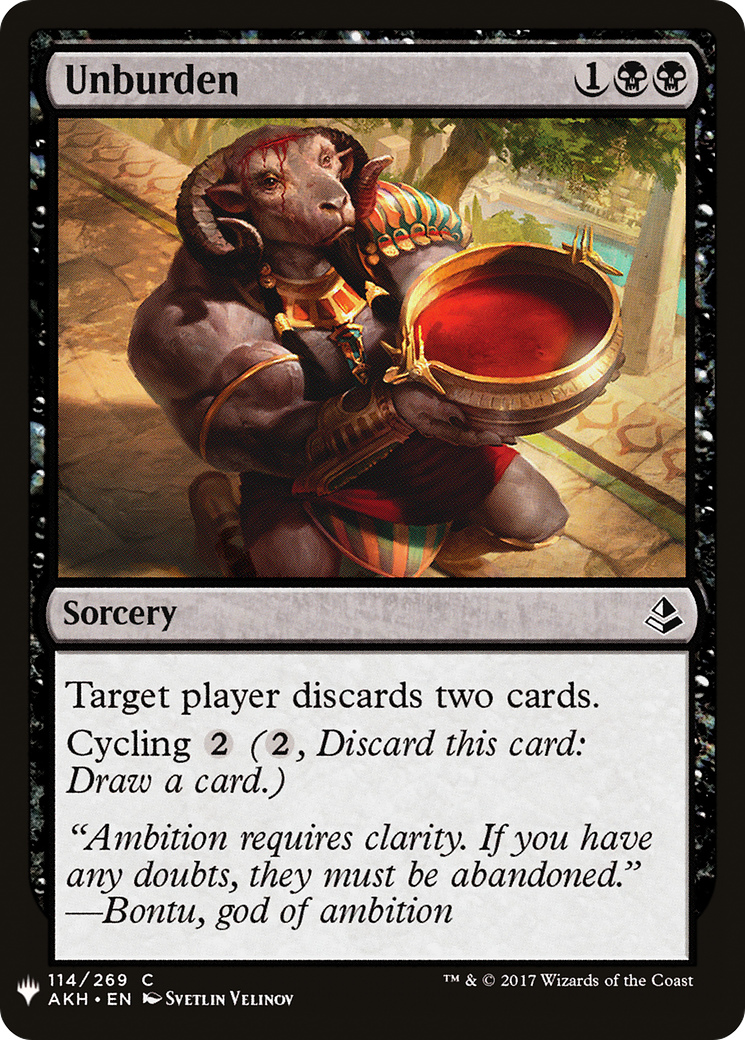 Unburden (LIST-AKH-114) - The List
