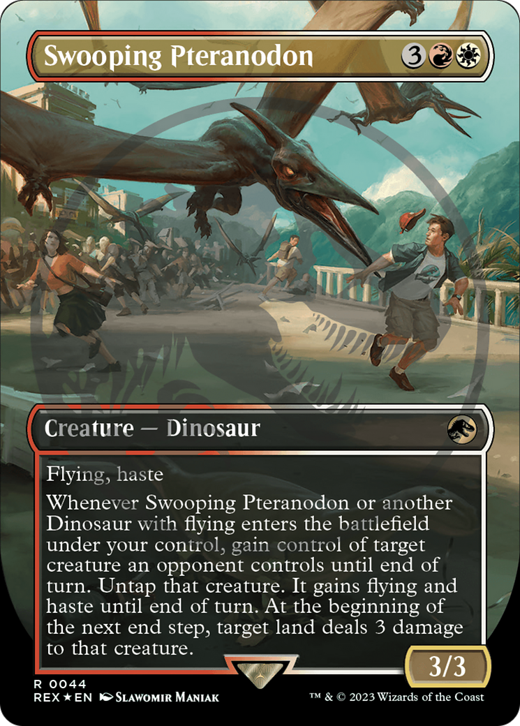 Swooping Pteranodon (Borderless) (Emblem) (REX-044) - Jurassic World Collection (Borderless) Foil