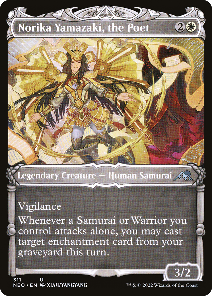 Norika Yamazaki, the Poet (Showcase) (NEO-311) - Kamigawa: Neon Dynasty: (Showcase) Foil