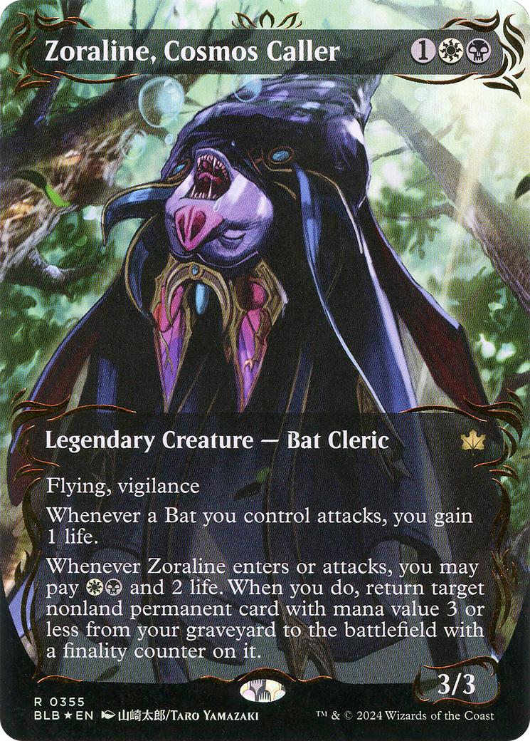 Zoraline, Cosmos Caller (Borderless) (Raised Foil) (BLB-355) - Bloomburrow: (Showcase) (Borderless) Foil