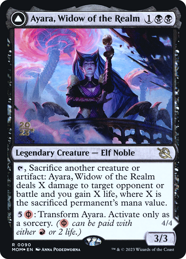 Ayara, Widow of the Realm (PRE-090) - March of the Machine Promos Foil