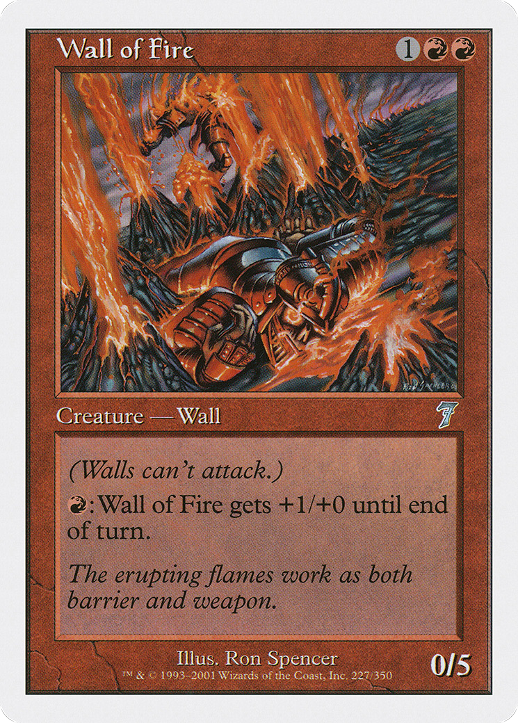 Wall of Fire (7ED-227) - 7th Edition Foil