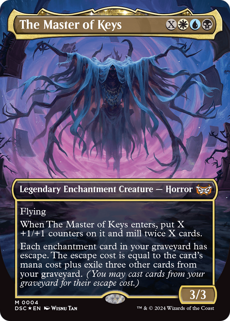 The Master of Keys (Borderless) (DSC-004) - Duskmourn: House of Horror Commander: (enchantment) (Borderless)