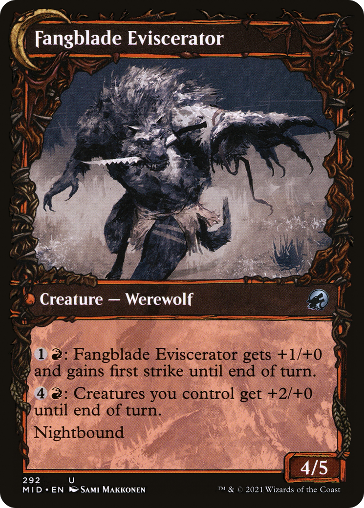 Fangblade Brigand (Showcase) (MID-292) - Innistrad: Midnight Hunt: (Showcase, Double Faced Transform) Foil