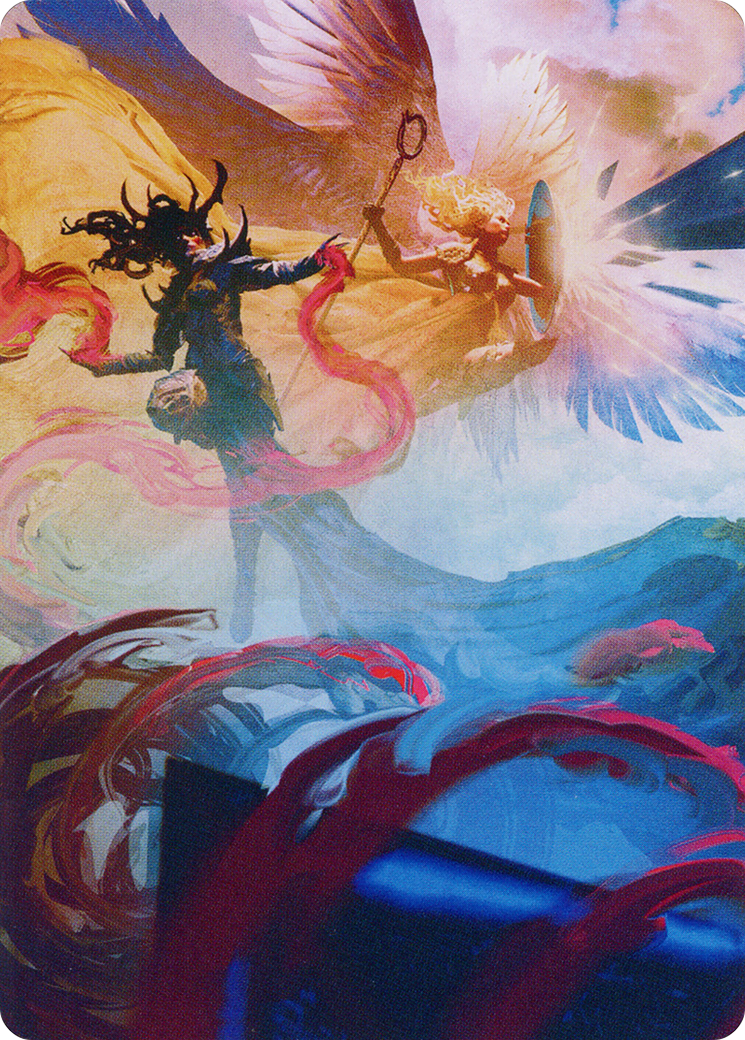 Drana and Linvala // Drana and Linvala (AMOM-058) - March of the Machine Art Series (Borderless) Foil