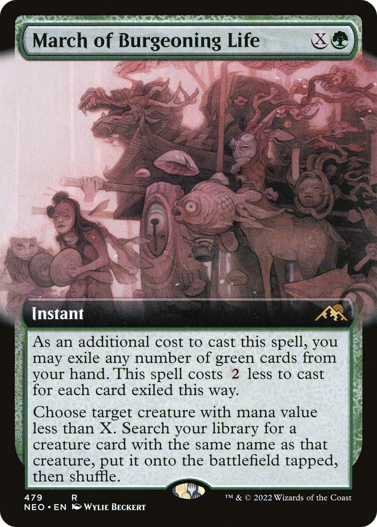 March of Burgeoning Life (Extended Art) (NEO-479) - Kamigawa: Neon Dynasty: (Extended Art) Foil