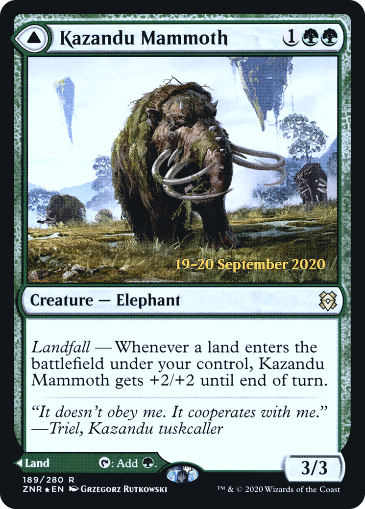 Kazandu Mammoth (PRE-189) - Zendikar Rising Promos Foil