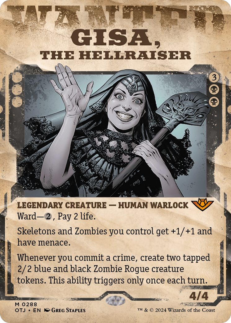 Gisa, the Hellraiser (Showcase) (OTJ-288) - Outlaws of Thunder Junction: (Showcase) (Borderless) Foil