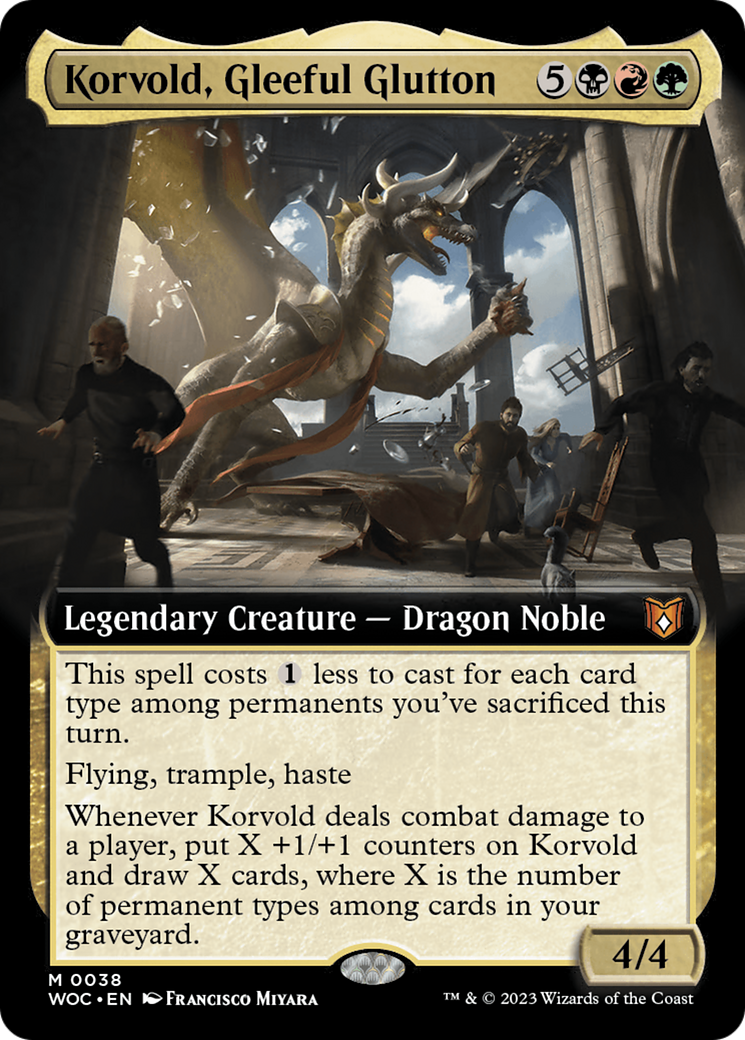 Korvold, Gleeful Glutton (Extended Art) (WOC-038) - Wilds of Eldraine Commander: (Extended Art) Foil