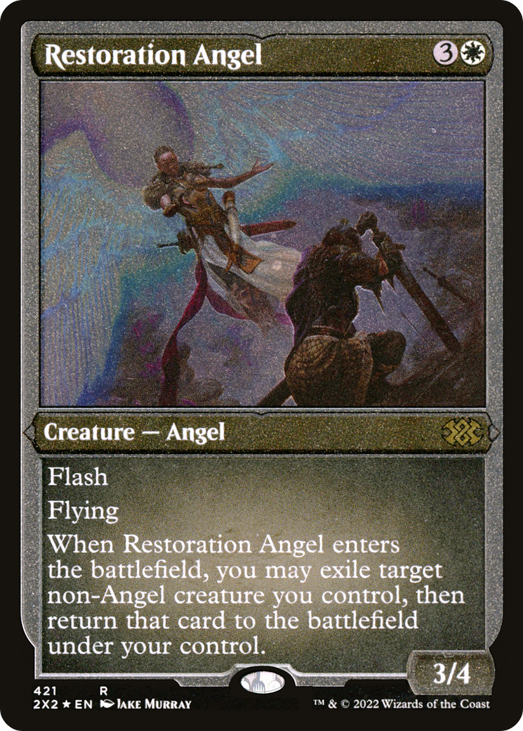 Restoration Angel (Foil Etched) (2X2-421) - Double Masters 2022 Foil