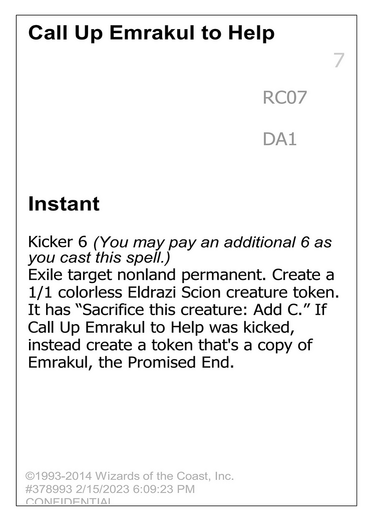 Call Up Emrakul to Help (UNK-RC07A) - Unknown Event