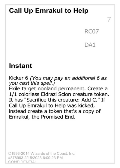 Call Up Emrakul to Help (UNK-RC07A) - Unknown Event