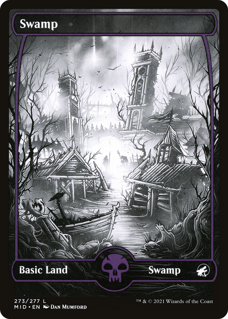 Swamp (273) (MID-273) - Innistrad: Midnight Hunt: (Full Art, Showcase)