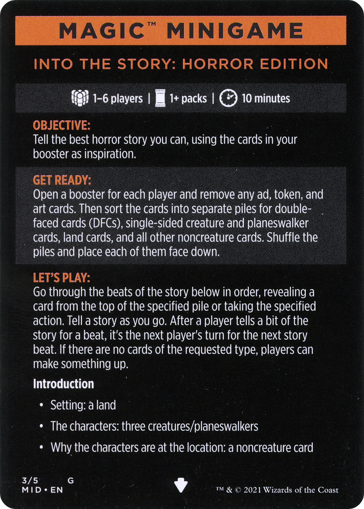 Into the Story: Horror Edition // Into the Story (cont'd) (MMID-003) - Innistrad: Midnight Hunt Minigames