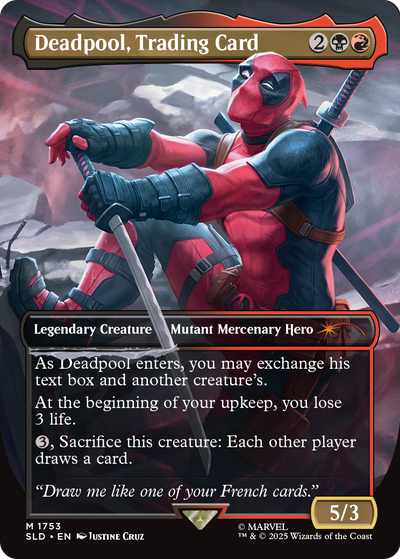 Deadpool, Trading Card (1753) (SLD-1753) - Secret Lair Drop Series (Borderless)