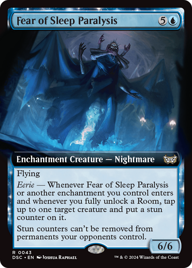 Fear of Sleep Paralysis (Extended Art) (DSC-043) - Duskmourn: House of Horror Commander: (Extended Art, enchantment)
