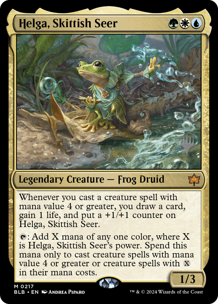 Helga, Skittish Seer (PPBLB-217) - Bloomburrow Promos Foil