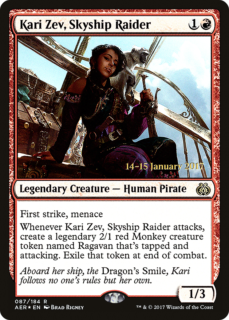 Kari Zev, Skyship Raider (PRE-087) - Aether Revolt Promos Foil