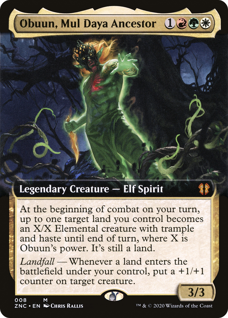 Obuun, Mul Daya Ancestor (Extended Art) (ZNC-008) - Zendikar Rising Commander: (Extended Art)