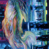 Skyswimmer Koi // Skyswimmer Koi (ANEO-003) - Neon Dynasty Art Series (Borderless)