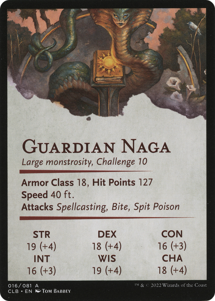 Guardian Naga // Guardian Naga (ACLB-016) - Battle for Baldur's Gate Art Series (Borderless) Foil
