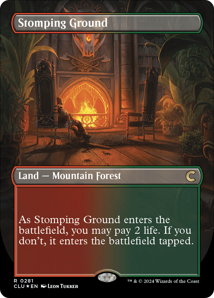 Stomping Ground (Borderless) (CLU-281) - Ravnica: Clue Edition (Borderless) Foil