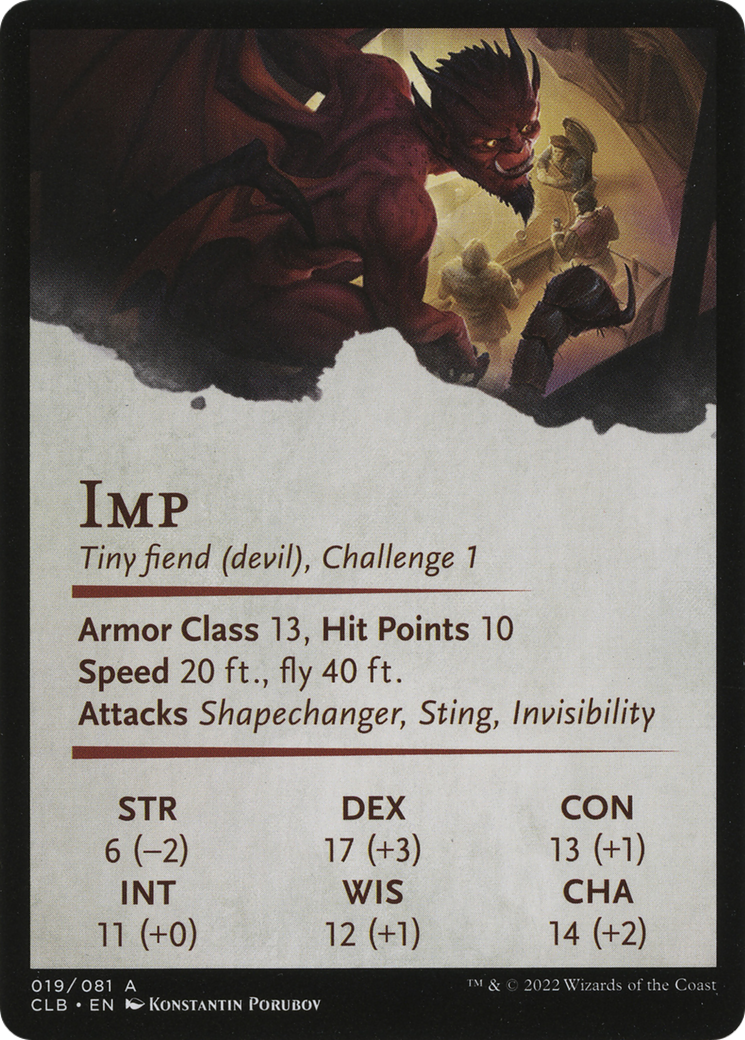 Nefarious Imp // Nefarious Imp (ACLB-019) - Battle for Baldur's Gate Art Series (Borderless)