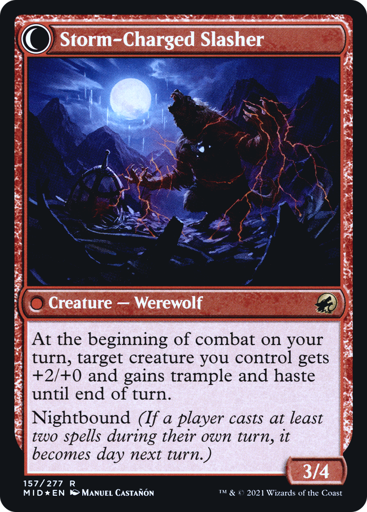 Reckless Stormseeker (PRE-157) - Innistrad: Midnight Hunt Promos: (Double Faced Transform) Foil