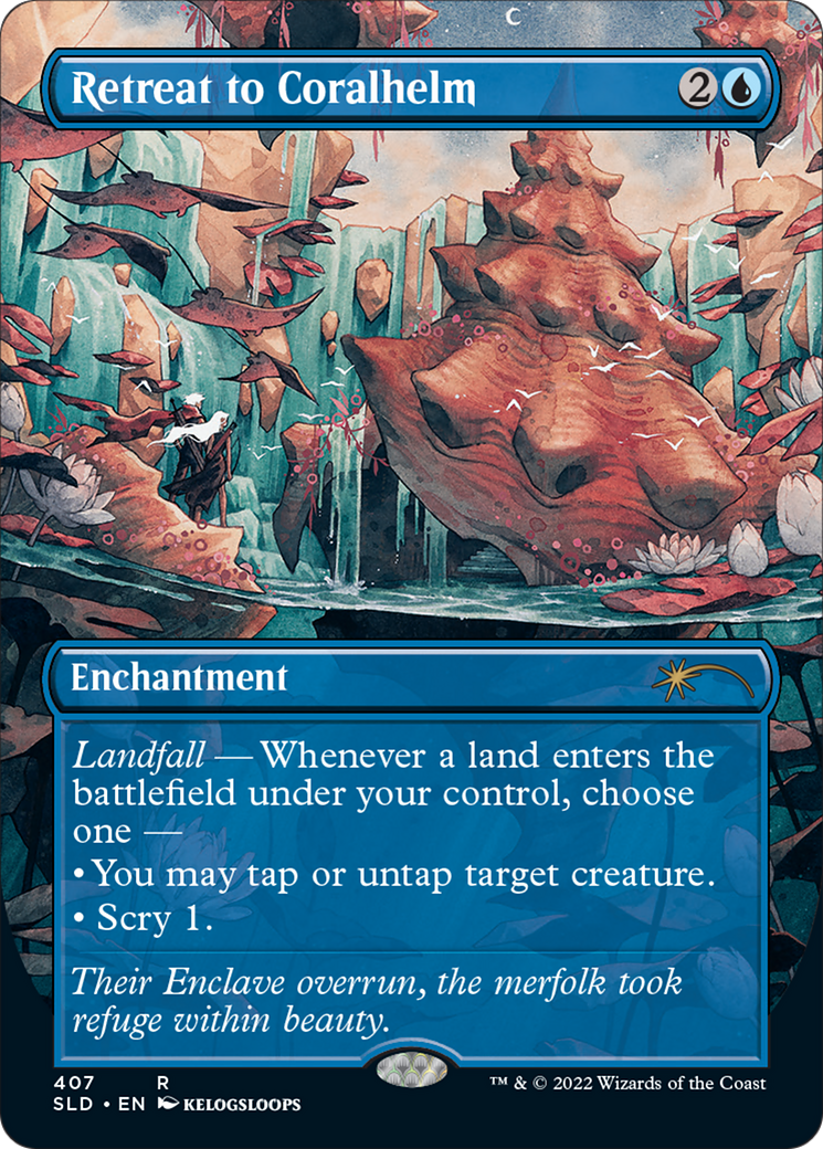 Retreat to Coralhelm (Borderless) (SLD-407) - Secret Lair Drop (Borderless) Foil