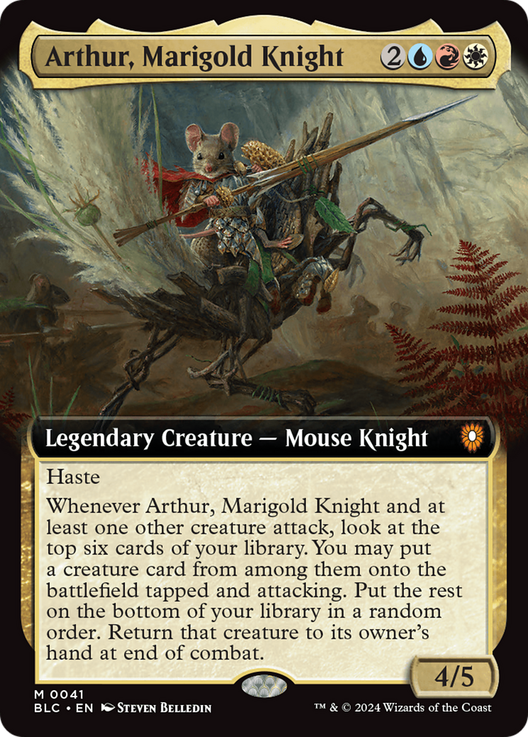 Arthur, Marigold Knight (Extended Art) (BLC-041) - Bloomburrow Commander: (Extended Art)
