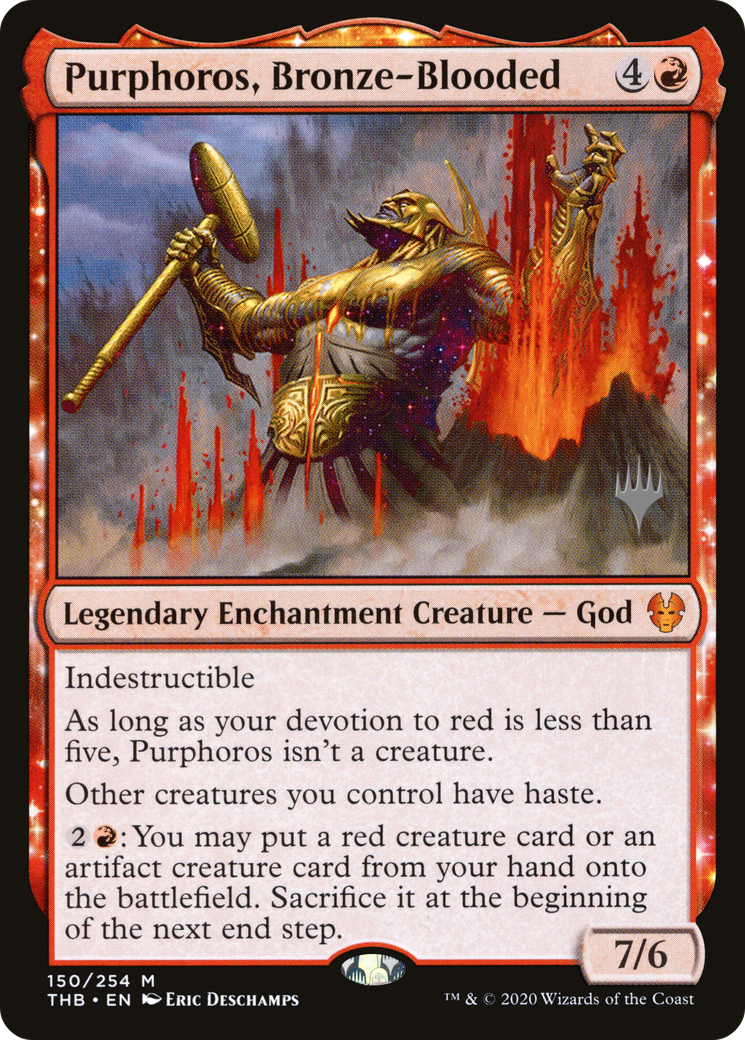 Purphoros, Bronze-Blooded (PPTHB-150) - Theros Beyond Death Promos: (enchantment)